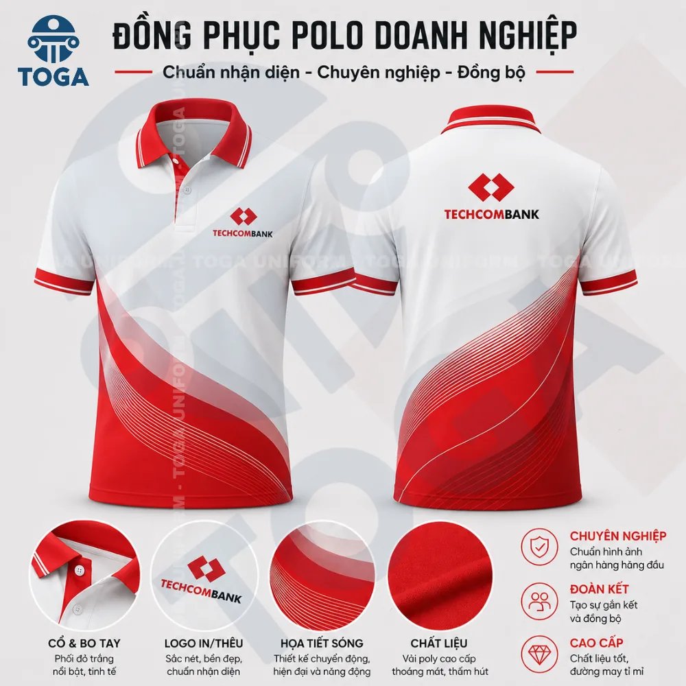 Đồng phục polo doanh nghiệp ngân hàng Techcombank TOGA